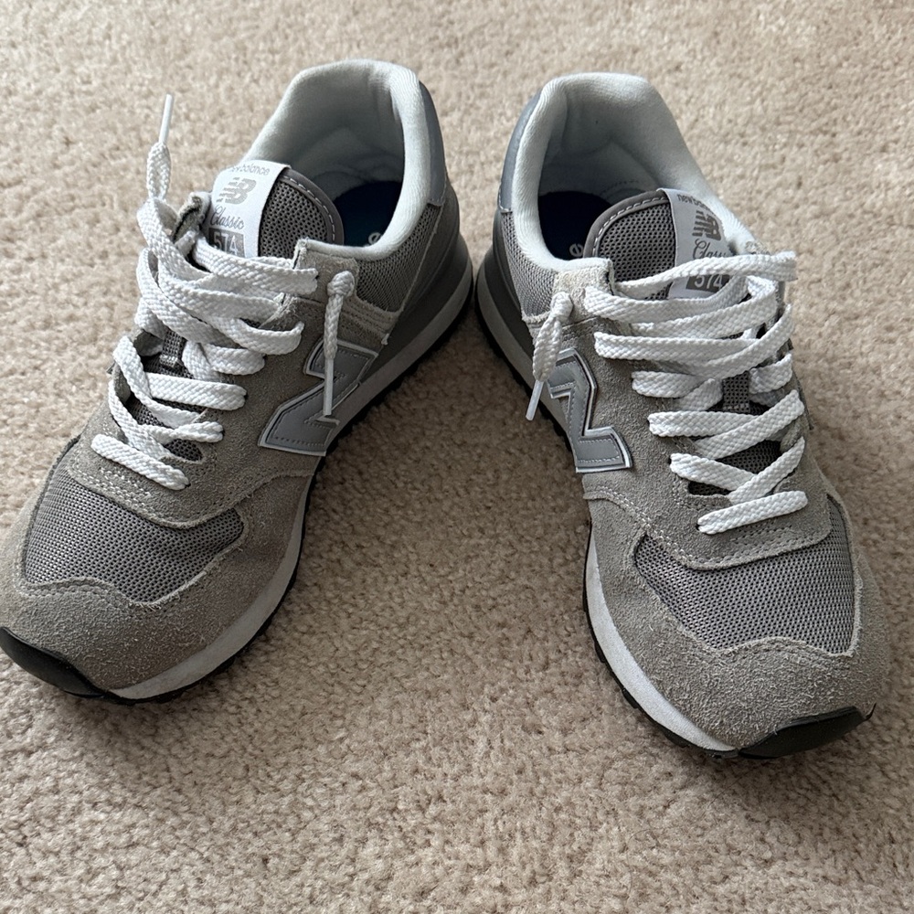 New Balance Classic Gray and White Sneakers